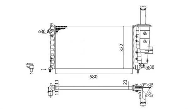 MAGNETI MARELLI Radiators, Motora dzesēšanas sistēma 350213173003